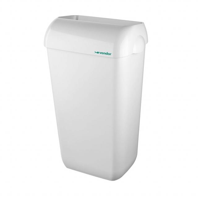 Vendor afvalbak wit kunststof 56cm.