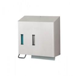 Santral RVS dispenser Zeep + handdoek, Zeep Links, Wit