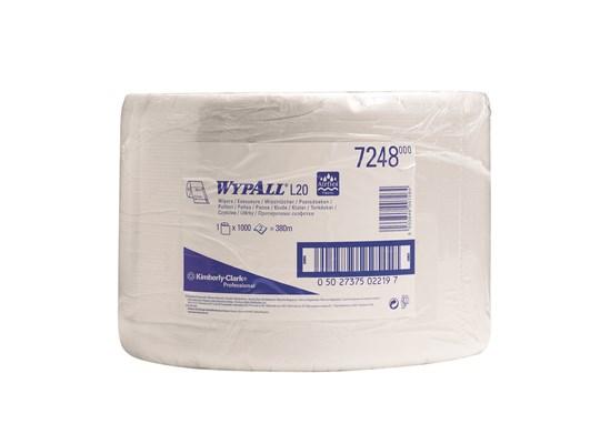 Kimberly Clark Wypall L20 2 laags poetsrol wit 1000 doeken