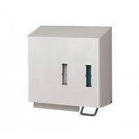 Santral RVS dispenser Zeep + handdoek, Foam Rechts, Wit