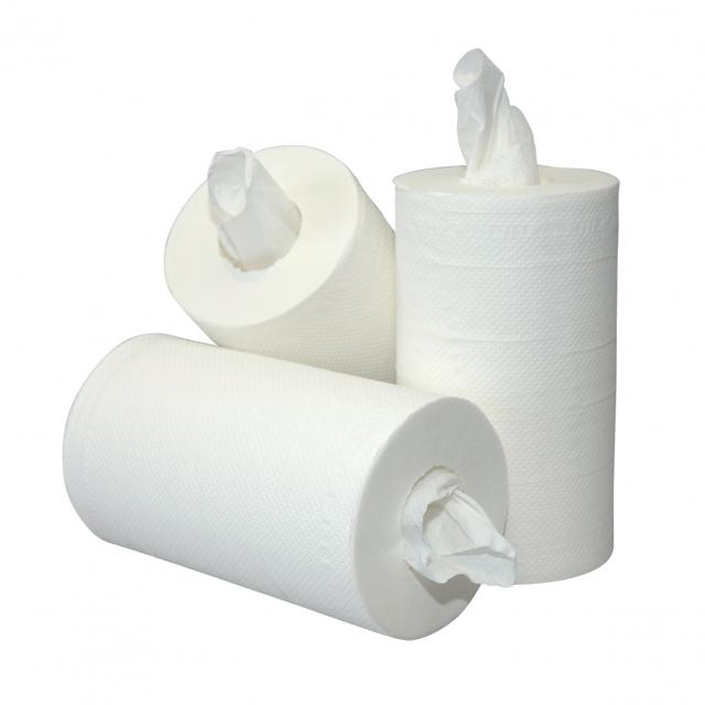 123toilet poetsrol MINI-Centerfeed, 2-laags 60 meter, wit