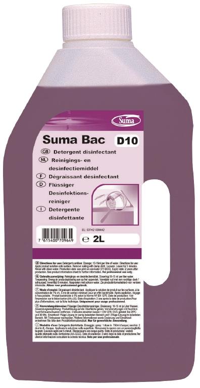 Suma Bac D10 Reiniging en Desinfectiemiddel, 2 liter
