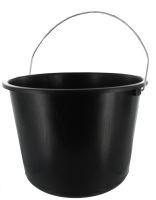Bouwemmer 12 liter zwart