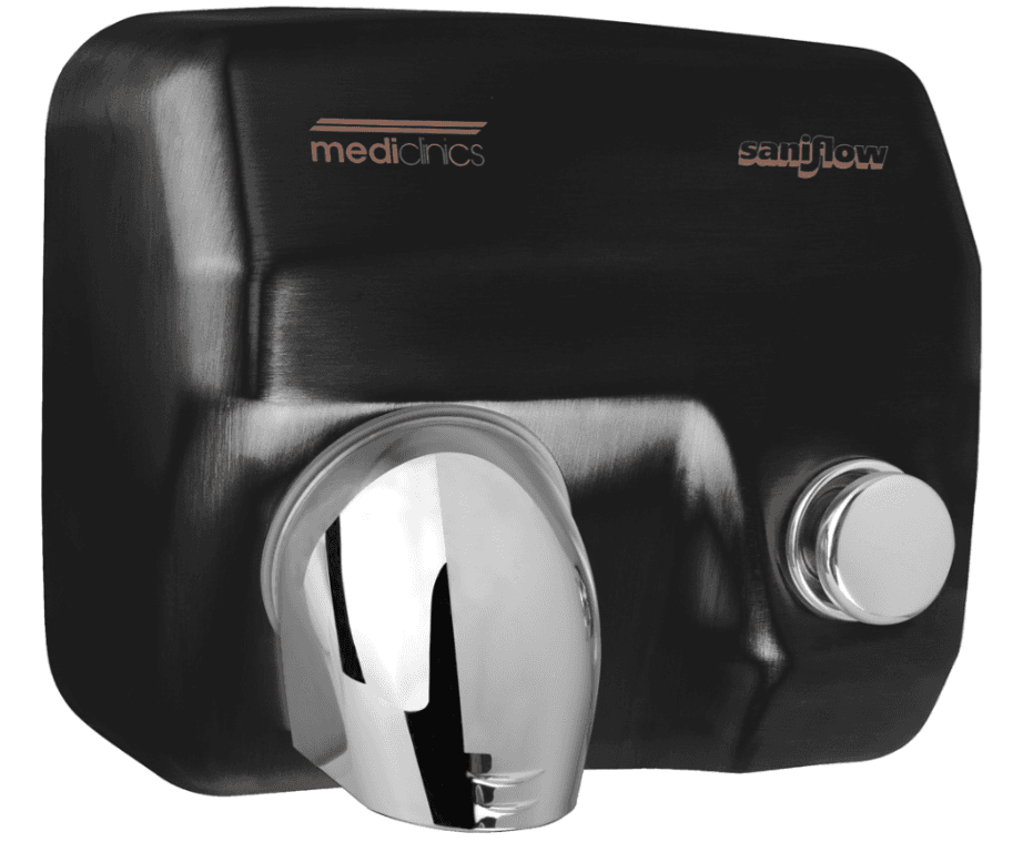 Mediclinics E05B Handendroger zwart drukknop