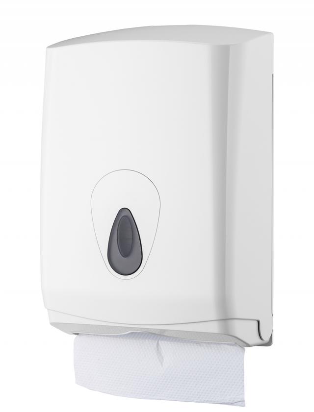 123toilet vouwhanddoekdispenser ZZ en C Midi kunststof wit 