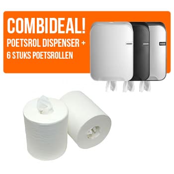COMBIDEAL! 123toilet Quartz Poetsroldispenser + Poetsrollen