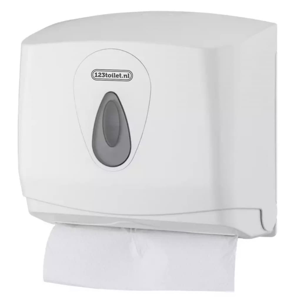 123toilet vouwhanddoekdispenser ZZ en C Mini kunststof wit
