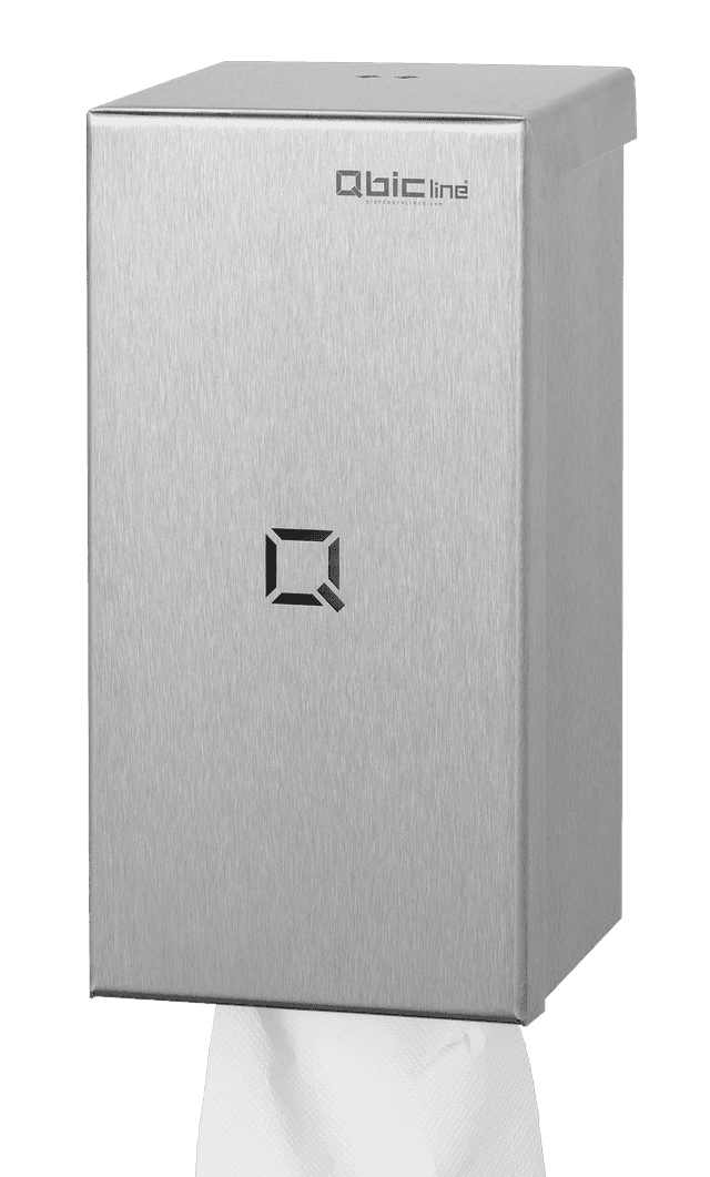 Qbic poetsrol MINI-centerfeed dispenser (=minirol), RVS