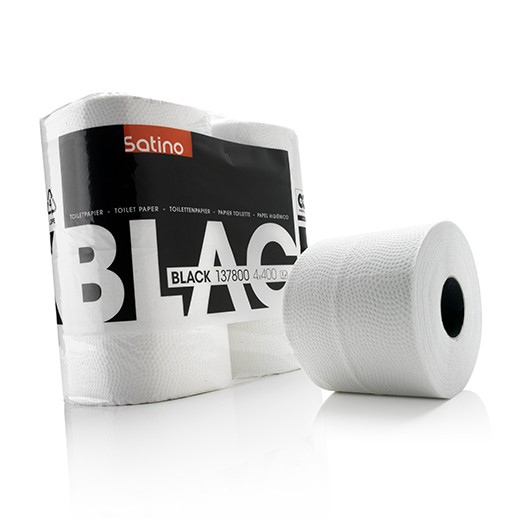 Satino Black toiletrol 2 laags wit, 400 vel