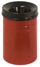 Brabantia vlamdovende afvalbak 15 liter, rood met zwart deksel