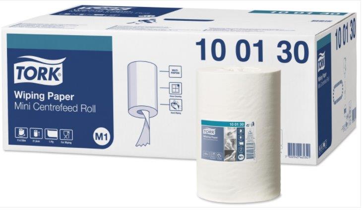 Tork 100130 1 laags mini poetsrol 11 x 120 meter (553912)