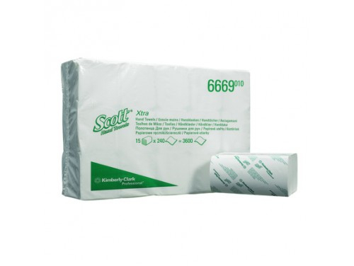 Kimberly Clark Scott Xtra 1 laags intervouw handdoek wit 15 x 240 doeken