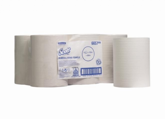 Kimberly Clark Scott Slimroll handdoekrol, 1-laags 165 meter