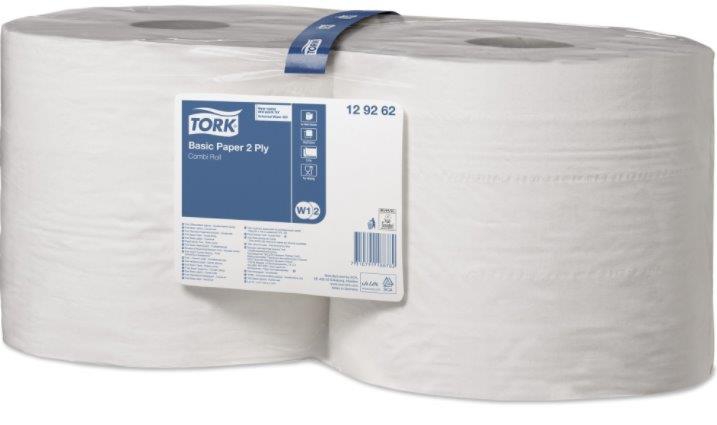 Tork 129262 Basic 2 laags Combi Roll poetsrol 2 x 1000 vel