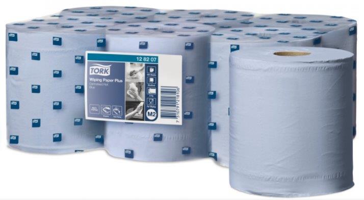 Tork 128207 poetsrol Plus centerfeed (M2) blauw 6 x 158 meter