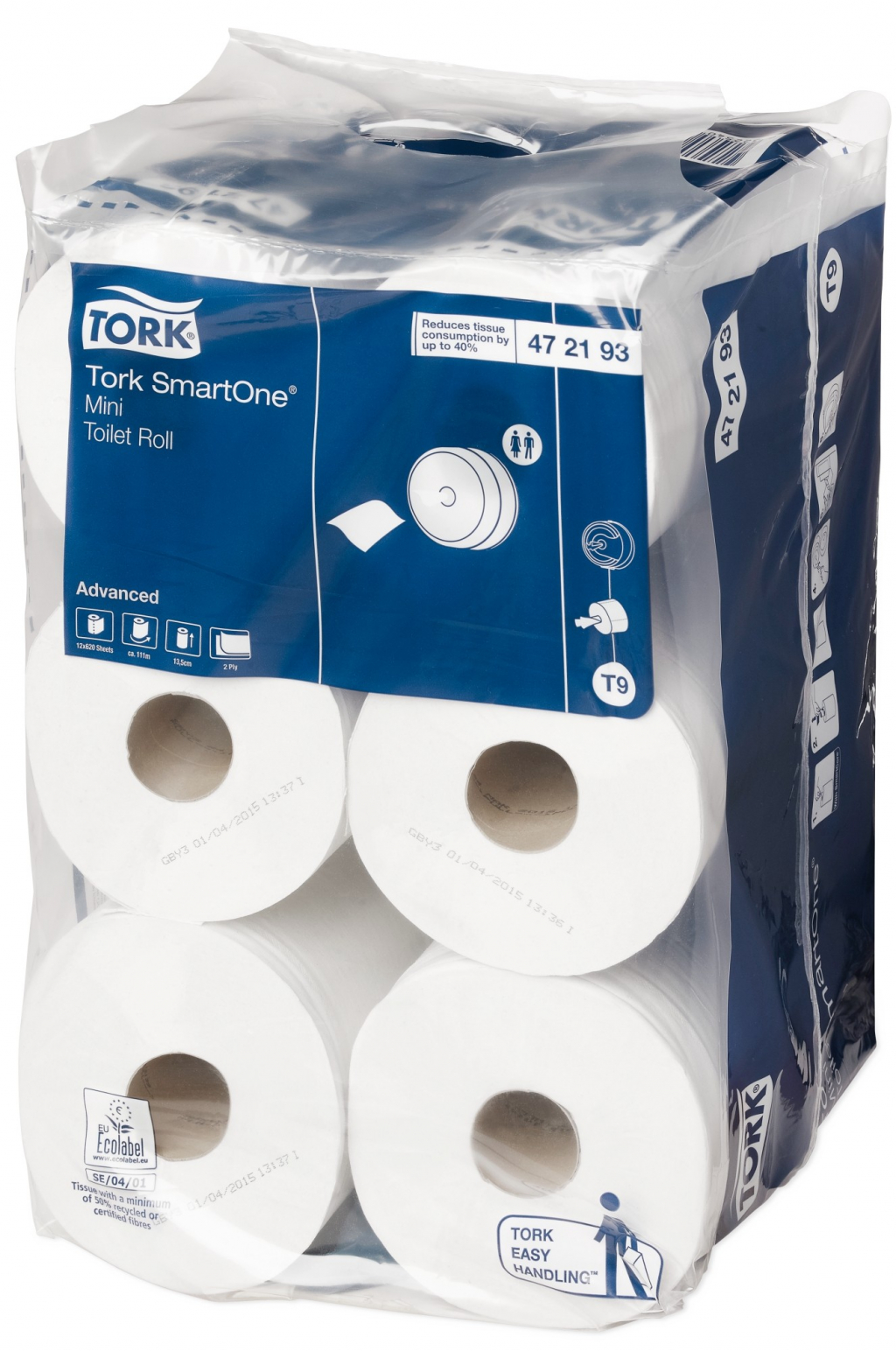 Tork 472193 SmartOne Mini 2 laags Toiletrol 12 x 620 vel T9