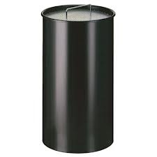 Metalen ronde zand-asbak 50 liter, zwart