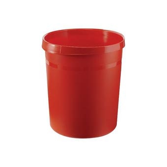Ronde kunststof papierbak 18 liter rood
