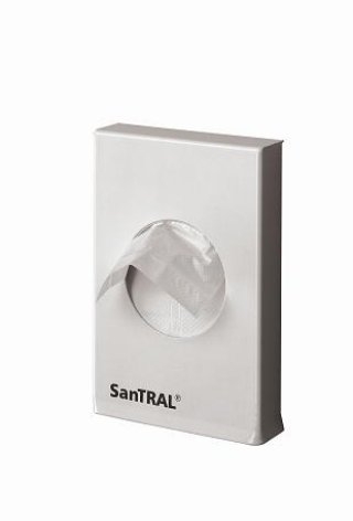 Santral RVS dameshygiene plastic zakjes dispenser, Wit