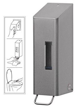 Santral RVS toiletbril reiniger dispenser, 600 ml RVS