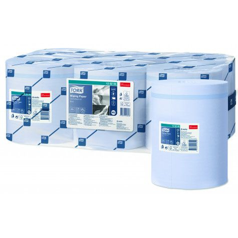 Tork 128208 poetsrol centerfeed (M2) Wiping blauw 6 x 320 meter