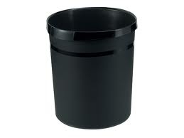 Ronde kunststof papierbak 18 liter zwart