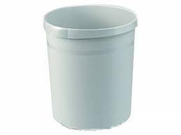 Ronde kunststof papierbak 30 liter grijs