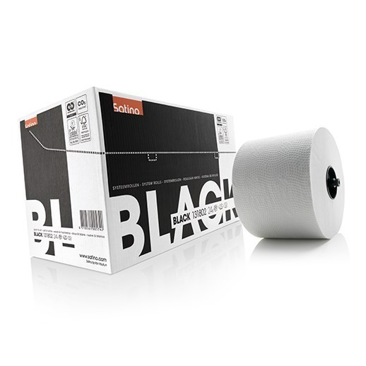 Satino Black toilet-systeemrol, 100 meter, wit 2 laags