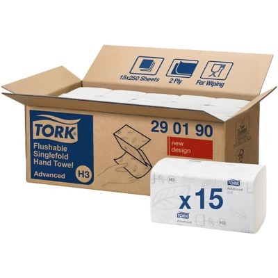 Tork 290190 Advanced handdoek ZZ-vouw 2 laags, easy Flush 15 x 250 doeken